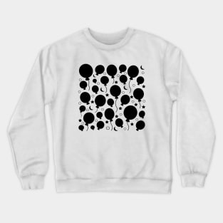 Black festive party balloons pattern Crewneck Sweatshirt